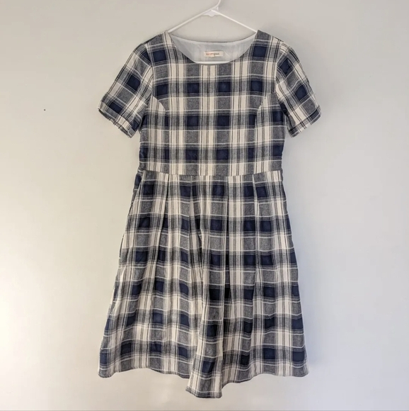 Orange Creek Casual Navy Plaid A-line Dress - Picture 1 of 6